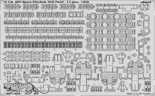 Photo-Etched Parts for 1/350 HMS Queen Elizabeth - AA Guns - Trumpeter 05324 - 1/350