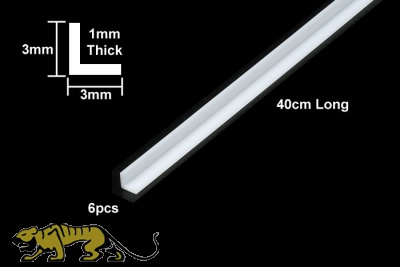 Plastic Beams - L Profile - 3mm - 40cm - 6pcs