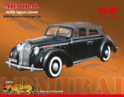 Admiral Cabriolet - Soft Top - WWII German Passenger Car - 1:24