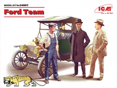 Ford Team - Model T 1913 with 3 figures - 1/24