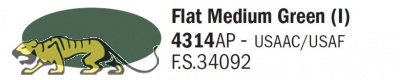 Italeri Acrylic 4314AP - Mittelgrün Matt / Flat Medium Green (I) - FS34092 - 20ml