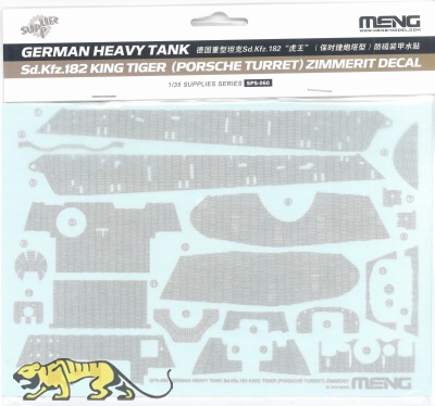 Zimmerit Decal-Sheet for King Tiger with Porsche Turret- MENG TS-037 - 1/35