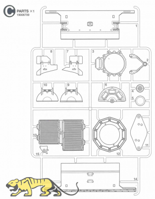 C Teile (C1-C15) für Tamiya M551 Sheridan (56043) - 1:16