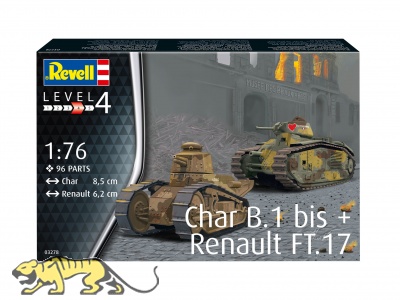 Char. B.1 bis & Renault FT-17 - 1:76