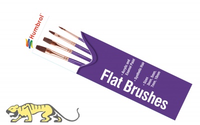 Flat Brush Pack Sizes 3, 5, 7, 10