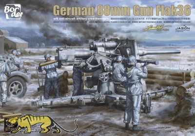 German 88mm Gun Flak 36 - with six anti-aircraft artillery crew members - Limited Edition - 1/35