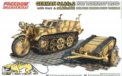 Sd.Kfz. 2 - Kettenkraftrad - Typ HK 101 mit Anhänger & Sd.Kfz. 302 - Goliath - 1:16