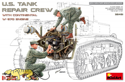 US Tank Repair Crew with Continental W-670 Engine - 1/35