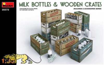 Milk Bottles & Wooden Crates - 1/35