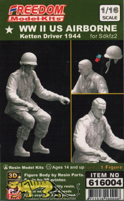 Sd.Kfz. 2 - Kettenkraftrad - Fahrer Figur US Fallschirmjäger - 1:16