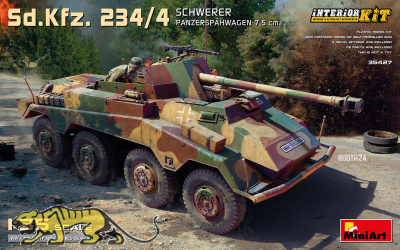 Sd.Kfz. 234/4 Schwerer Panzerspähwagen with 7,5cm gun - with full interior - 1/35