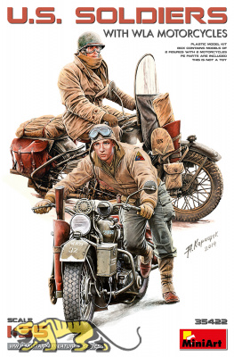 US Soldiers with WLA Motorcycles - 1/35