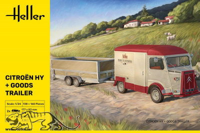 Citroen HY + PKW Anhänger / Goods Trailer - 1:24