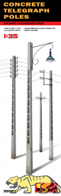 Concrete Telegraph Poles - 1/35