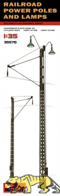 Railroad Power Poles & Lamps - 1/35