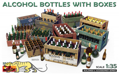 Alkoholflaschen mit Kisten / Alcohol Bottles with Boxes - 1:35