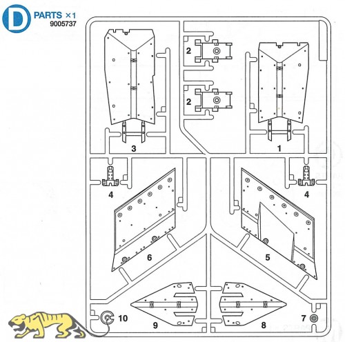 D Parts (D1-D10) for Tamiya Leopard 2A6 (56020) 1:16