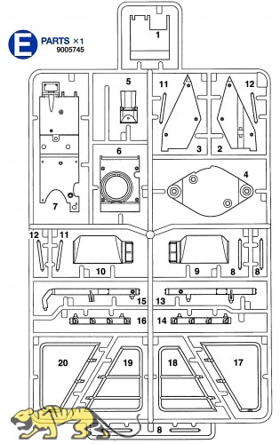 E Parts (E1-E20) for Tamiya Leopard 2A6 (56020) 1:16