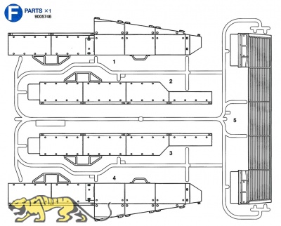 F Teile (F1-F5) für Tamiya Leopard 2A6 (56020) 1:16