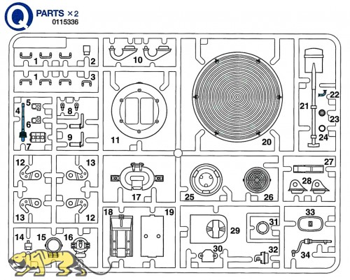 Q Teile (Q1-Q34) für Tamiya Leopard 2A6 (56020) 1:16