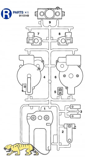 R Parts (R1-R9) for Tamiya Leopard 2A6 (56020) 1:16