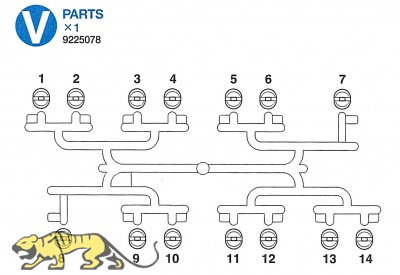 V Teile (V1-V14) für Tamiya Leopard 2A6 (56020) 1:16
