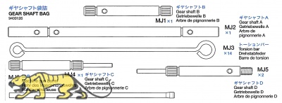 Gear Shaft Bag (MJ1-MJ6) for Tamiya Leopard 2A6 (56020) 1:16