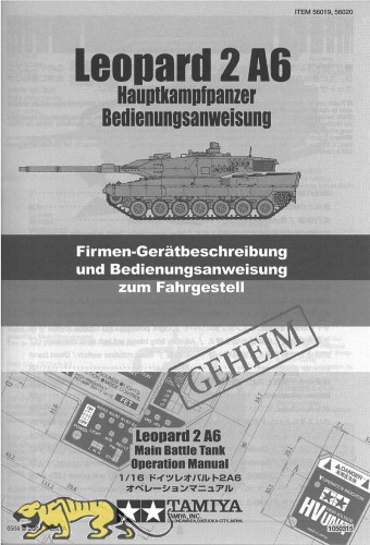 Operation Manual for Tamiya Leopard 2A6 (56020) 1:16