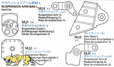 Aufhängungsteilebeutel L für Tamiya (56026) 1:16