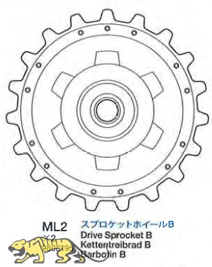 Antriebsrad B (ML2 x2) für Tamiya (56026) 1:16