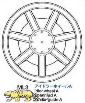 Idler Wheel A (ML3 x2) for Tamiya (56026) 1:16