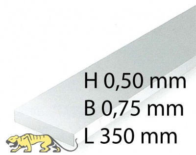 Plastik-Streifen - 0,50 x 0,75 x 350 mm (10 Stück)