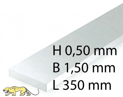 Plastik-Streifen - 0,50 x 1,50 x 350 mm (10 Stück)