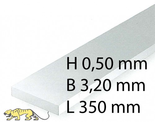 Plastik-Streifen - 0,50 x 3,20 x 350 mm (10 Stück)