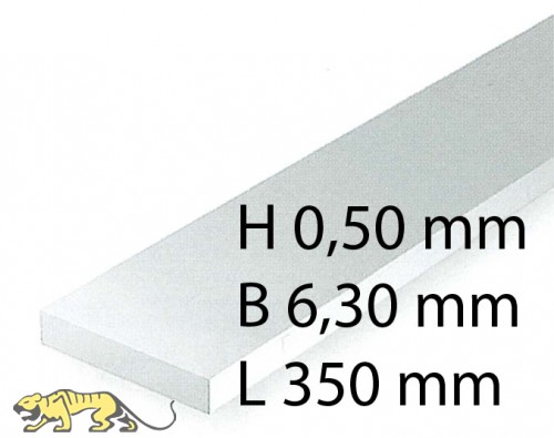 Plastik-Streifen - 0,50 x 6,30 x 350 mm (10 Stück)