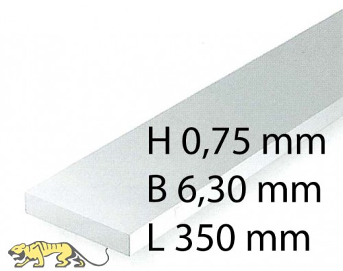 Plastik-Streifen - 0,75 x 6,30 x 350 mm (10 Stück)