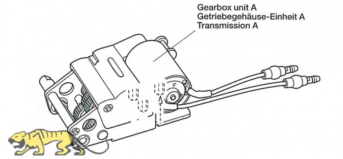 Getriebeeinheit A (links) für Tamiya KV-1 / KV-2 (56028, 56030) 1:16