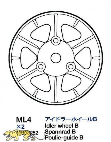 Idler Wheel B (ML4 x2) for Tamiya KV-1 / KV-2 (56028, 56030) 1:16