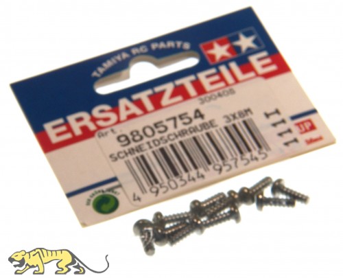 3x8 mm Tapping Screw - Black (10 pcs.)