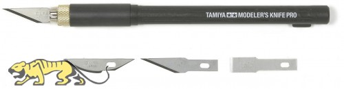 Tamiya Modelers Knife Pro - Profi Bastelmessser mit verstärktem Griff