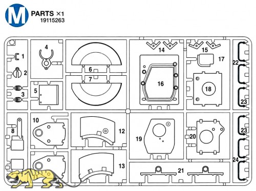 M Parts (M1 - M24) for Tamiya KV-2 (56030) 1:16