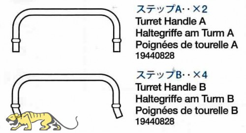 Turret Handle A (x2) and B (x4) for Tamiya KV-2 (56030) 1:16