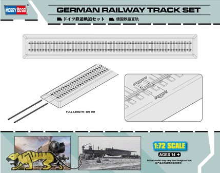 Deutsches Bahngleis - Gerade Strecke - 50cm - 1:72