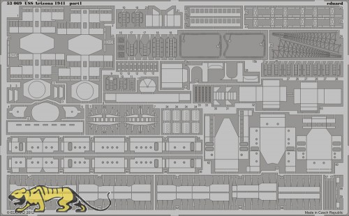 Photo-Etched Parts for 1/350 USS Arizona BB-39 - Hobby Boss 86501 - 1/350