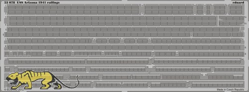 Photo-Etched Railings for 1/350 USS Arizona BB-39 - Hobby Boss 86501 - 1/350