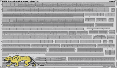 Fotoätzteile Reling für Aufbauten für 1:200 DKM Bismarck - Trumpeter - 1:200