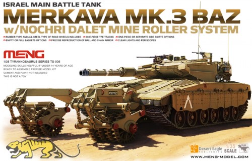 Israeli Main Battle Tank Merkava 3 BAZ with Mine Roller - 1/35