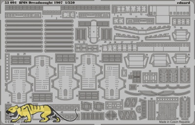 Photo-Etched Parts for 1/350 HMS Dreadnought 1907 - Trumpeter 05328 - 1/350