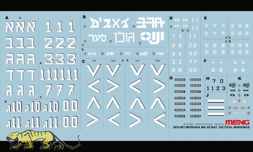 Tactical Markings for Merkava Mk.3D / BAZ - 1/35