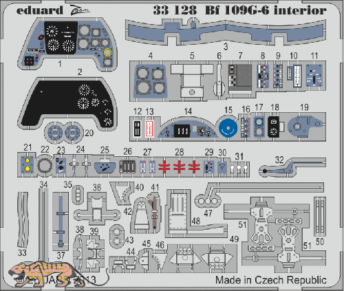 Fotoätzteile Instrumente für 1:32 Messerschmitt Bf109 G-6 - Revell 046 - 1:32